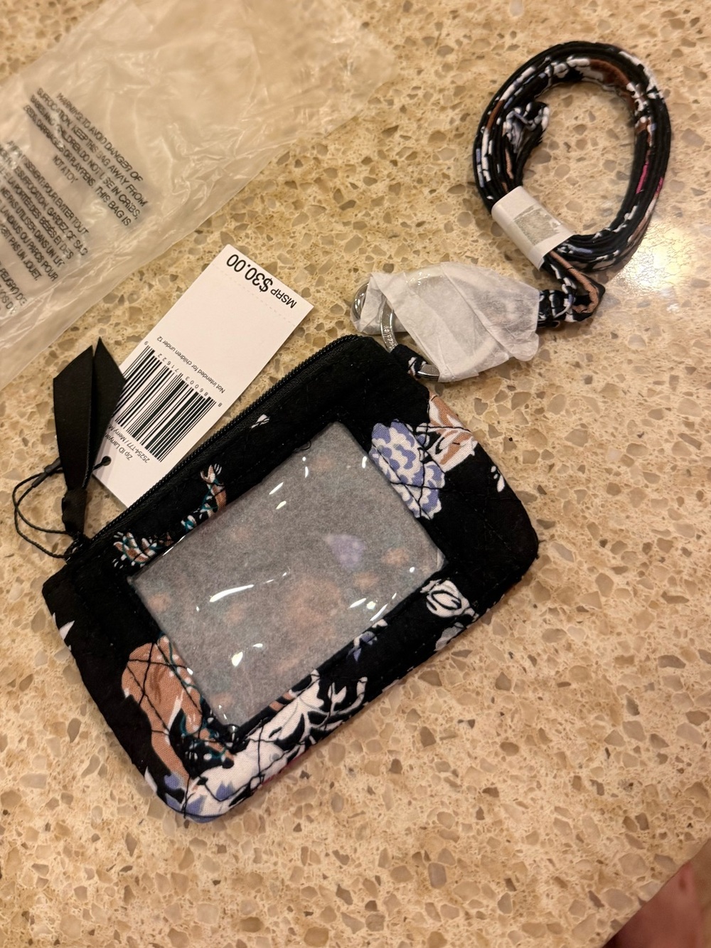 Vera Bradley Set of ID Card Holder with Matching Lanyard